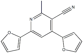 4,6-Bis(2-furyl)-3-cyano-2-methylpyridine Struktur