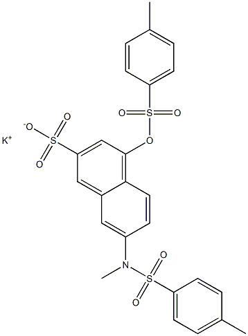 7-(N-Methyltosylamino)-4-tosyloxy-2-naphthalenesulfonic acid potassium salt Struktur