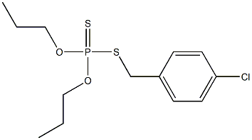 Dithiophosphoric acid O,O-dipropyl S-(p-chlorobenzyl) ester Struktur