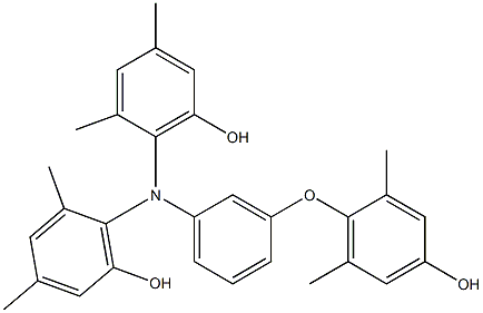 N,N-Bis(6-hydroxy-2,4-dimethylphenyl)-3-(4-hydroxy-2,6-dimethylphenoxy)benzenamine Struktur