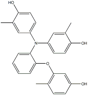 N,N-Bis(4-hydroxy-3-methylphenyl)-2-(3-hydroxy-6-methylphenoxy)benzenamine Struktur