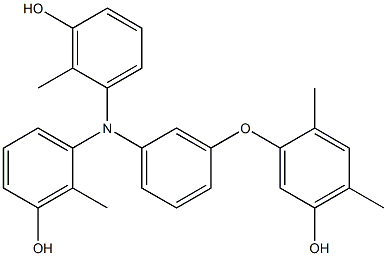 N,N-Bis(3-hydroxy-2-methylphenyl)-3-(5-hydroxy-2,4-dimethylphenoxy)benzenamine Struktur