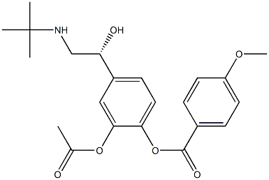 4-Methoxybenzoic acid 2-(acetyloxy)-4-[(R)-2-[(1,1-dimethylethyl)amino]-1-hydroxyethyl]phenyl ester Struktur