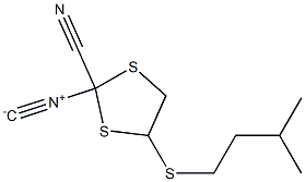 5-Isopentylthio-2-isocyano-1,3-dithiolane-2-carbonitrile Struktur