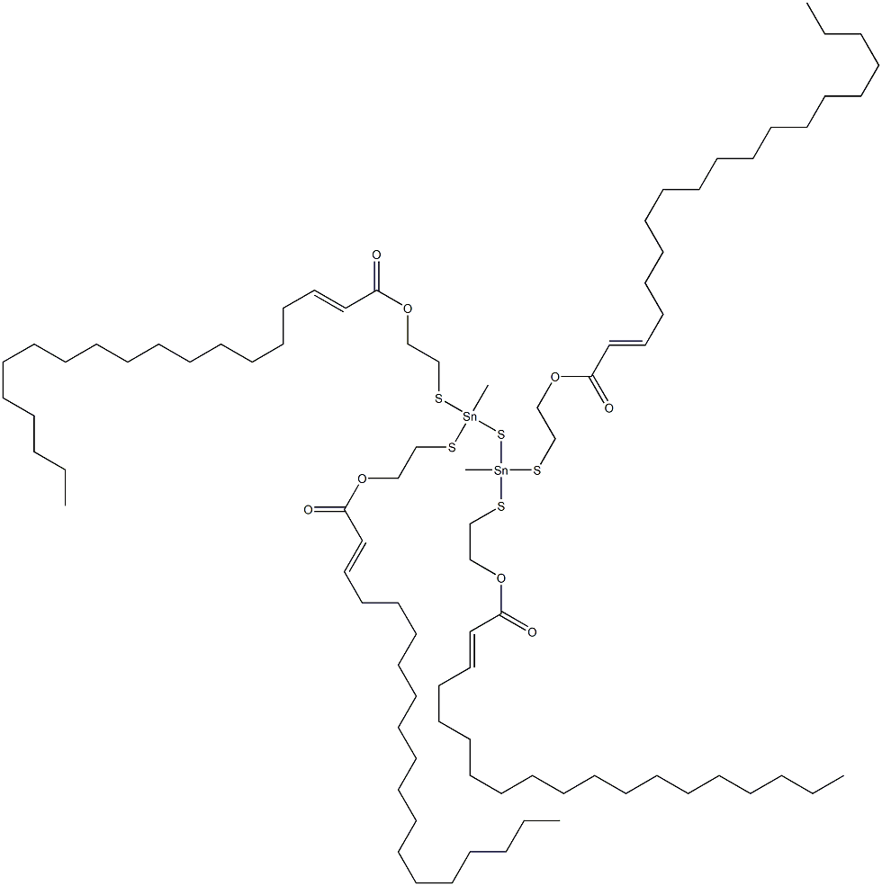 Bis[methylbis[[2-(1-octadecenylcarbonyloxy)ethyl]thio]stannyl] sulfide Struktur