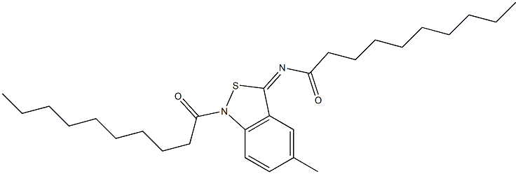 5-Methyl-1-decanoyl-3(1H)-decanoylimino-2,1-benzisothiazole Struktur