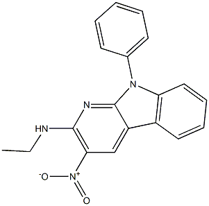 3-Nitro-9-phenyl-2-(ethylamino)-9H-pyrido[2,3-b]indole Struktur