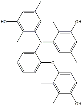 N,N-Bis(3-hydroxy-2,5-dimethylphenyl)-2-(4-hydroxy-2,3-dimethylphenoxy)benzenamine Struktur