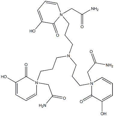 N,N',N''-[Nitrilotris(3,1-propanediyl)]tris(1,2-dihydro-3-hydroxy-2-oxopyridine-1-acetamide) Struktur