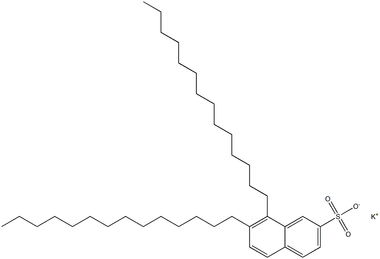 7,8-Ditetradecyl-2-naphthalenesulfonic acid potassium salt Struktur