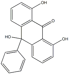 1,8,10-Trihydroxy-10-phenylanthrone Struktur