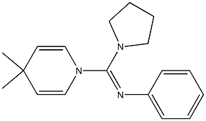 1,4-Dihydro-4,4-dimethyl-1-[(phenylimino)(1-pyrrolidinyl)methyl]pyridine Struktur