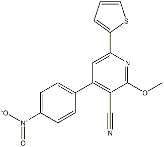 2-Methoxy-4-(4-nitrophenyl)-6-(2-thienyl)pyridine-3-carbonitrile Struktur