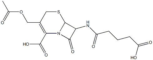 3-Acetoxymethyl-7-(4-carboxybutyrylamino)-8-oxo-5-thia-1-azabicyclo[4.2.0]oct-2-ene-2-carboxylic acid Struktur