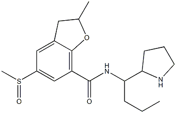 2,3-Dihydro-2-methyl-5-(methylsulfinyl)-N-[1-propyl-2-pyrrolidinylmethyl]benzofuran-7-carboxamide Struktur