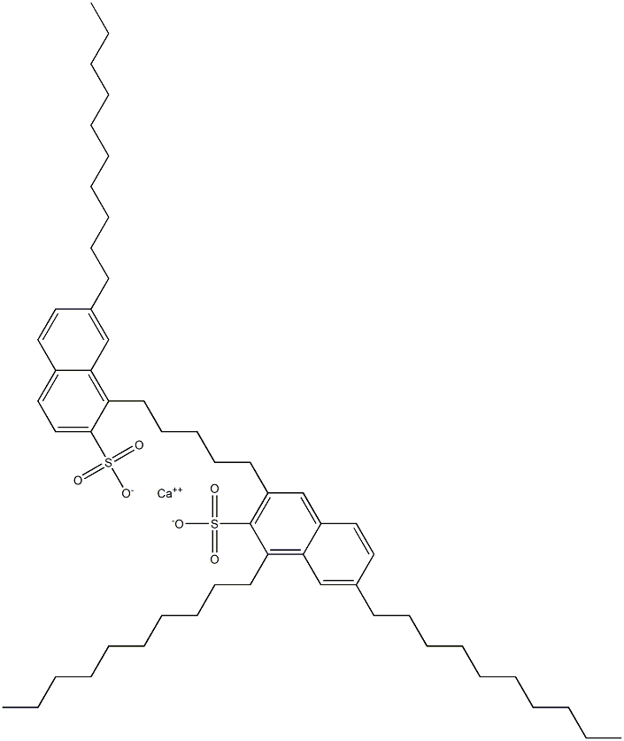 Bis(1,7-didecyl-2-naphthalenesulfonic acid)calcium salt Struktur