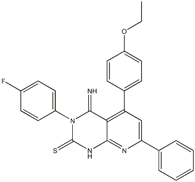 3,4-Dihydro-3-(4-fluorophenyl)-4-imino-5-(4-ethoxyphenyl)-7-phenylpyrido[2,3-d]pyrimidine-2(1H)-thione Struktur