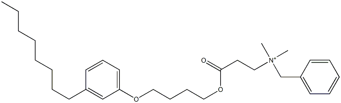 N,N-Dimethyl-N-benzyl-N-[2-[[4-(3-octylphenyloxy)butyl]oxycarbonyl]ethyl]aminium Struktur