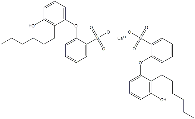 Bis(3'-hydroxy-2'-hexyl[oxybisbenzene]-2-sulfonic acid)calcium salt Struktur