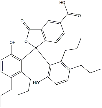 1,3-Dihydro-1,1-bis(6-hydroxy-2,3-dipropylphenyl)-3-oxoisobenzofuran-5-carboxylic acid Struktur