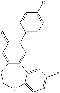 10-Fluoro-2-(4-chlorophenyl)-5,6-dihydro[1]benzothiepino[5,4-c]pyridazin-3(2H)-one Struktur