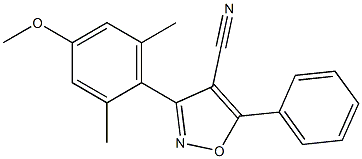 5-(Phenyl)-3-(2,6-dimethyl-4-methoxyphenyl)-isoxazole-4-carbonitrile Struktur