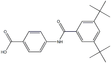 4-(3,5-Di-tert-butylbenzoylamino)benzoic acid Struktur