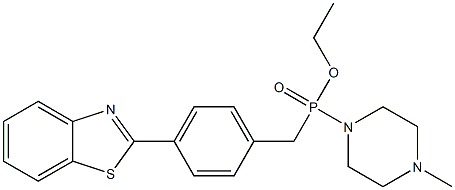 [4-(2-Benzothiazolyl)benzyl](4-methyl-1-piperazinyl)phosphinic acid ethyl ester Struktur