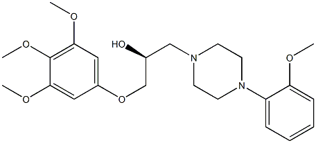 (S)-1-(3,4,5-Trimethoxyphenoxy)-3-[4-(2-methoxyphenyl)piperazin-1-yl]propan-2-ol Struktur