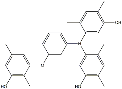 N,N-Bis(5-hydroxy-2,4-dimethylphenyl)-3-(3-hydroxy-2,5-dimethylphenoxy)benzenamine Struktur