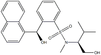 N-Methyl-N-[(2S)-3-methyl-1-hydroxybutan-2-yl]-2-[(S)-hydroxy(1-naphtyl)methyl]benzenesulfonamide Struktur