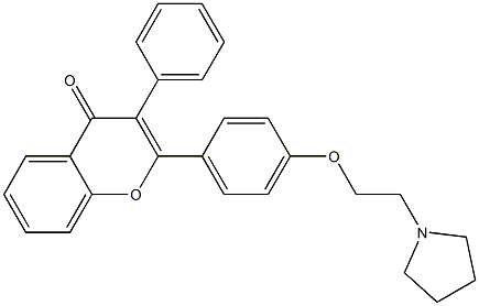 2-[4-[2-(Pyrrolidin-1-yl)ethoxy]phenyl]-3-phenyl-4H-1-benzopyran-4-one Struktur