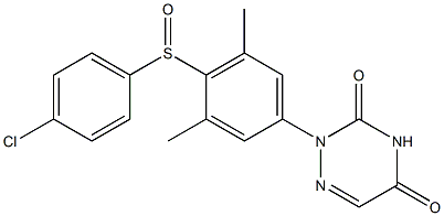 2-[4-(4-Chlorophenylsulfinyl)-3,5-dimethylphenyl]-1,2,4-triazine-3,5(2H,4H)-dione Struktur