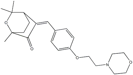 5-[4-[2-Morpholinoethoxy]benzylidene]-1,3,3-trimethyl-2-oxabicyclo[2.2.2]octan-6-one Struktur