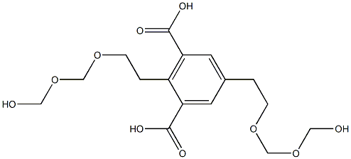 2,5-Bis(6-hydroxy-3,5-dioxahexan-1-yl)isophthalic acid Struktur