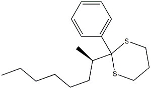 (+)-2-[(R)-1-Methylheptyl]-2-phenyl-1,3-dithiane Struktur