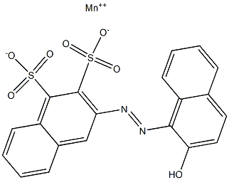 2-[(2-Hydroxy-1-naphtyl)azo]-3,4-naphthalenedisulfonic acid manganese(II) salt Struktur