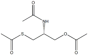 (-)-N-[(R)-2-Acetyloxy-1-(acetylthiomethyl)ethyl]acetamide Struktur