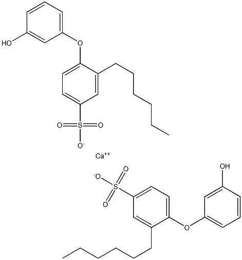 Bis(3'-hydroxy-2-hexyl[oxybisbenzene]-4-sulfonic acid)calcium salt Struktur