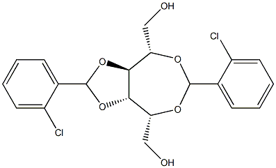 2-O,5-O:3-O,4-O-Bis(2-chlorobenzylidene)-L-glucitol Struktur