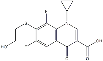 7-(2-Hydroxyethyl)thio-1-cyclopropyl-6,8-difluoro-1,4-dihydro-4-oxoquinoline-3-carboxylic acid Struktur