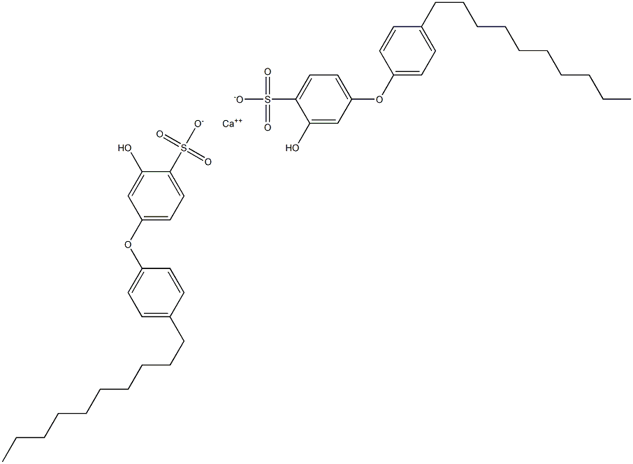 Bis(3-hydroxy-4'-decyl[oxybisbenzene]-4-sulfonic acid)calcium salt Struktur