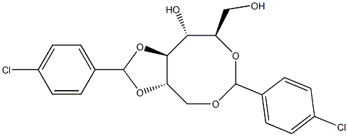 1-O,5-O:2-O,3-O-Bis(4-chlorobenzylidene)-D-glucitol Struktur