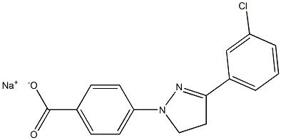 p-[3-(m-Chlorophenyl)-2-pyrazolin-1-yl]benzoic acid sodium salt Struktur