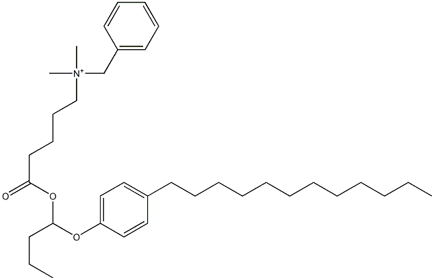 N,N-Dimethyl-N-benzyl-N-[4-[[1-(4-dodecylphenyloxy)butyl]oxycarbonyl]butyl]aminium Struktur