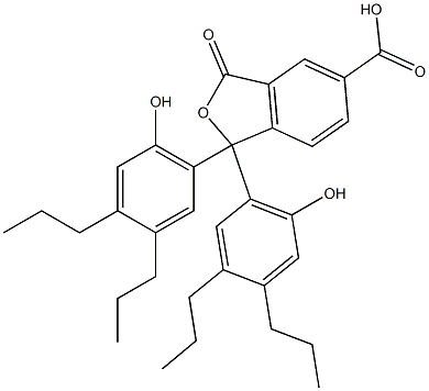 1,3-Dihydro-1,1-bis(6-hydroxy-3,4-dipropylphenyl)-3-oxoisobenzofuran-5-carboxylic acid Struktur