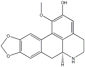 [6aS,(+)]-5,6,6a,7-Tetrahydro-1-methoxy-4H-benzo[de][1,3]benzodioxolo[5,6-g]quinoline-2-ol Struktur