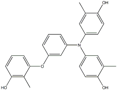 N,N-Bis(4-hydroxy-3-methylphenyl)-3-(3-hydroxy-2-methylphenoxy)benzenamine Struktur