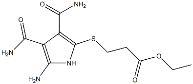 2-Amino-5-[[2-(ethoxycarbonyl)ethyl]thio]-1H-pyrrole-3,4-dicarboxamide Struktur