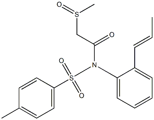 N-[(4-Methylphenyl)sulfonyl]-N-[2-(1-propenyl)phenyl](methylsulfinyl)acetamide Struktur